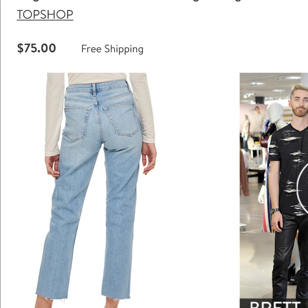Topshop denim cropped jeans